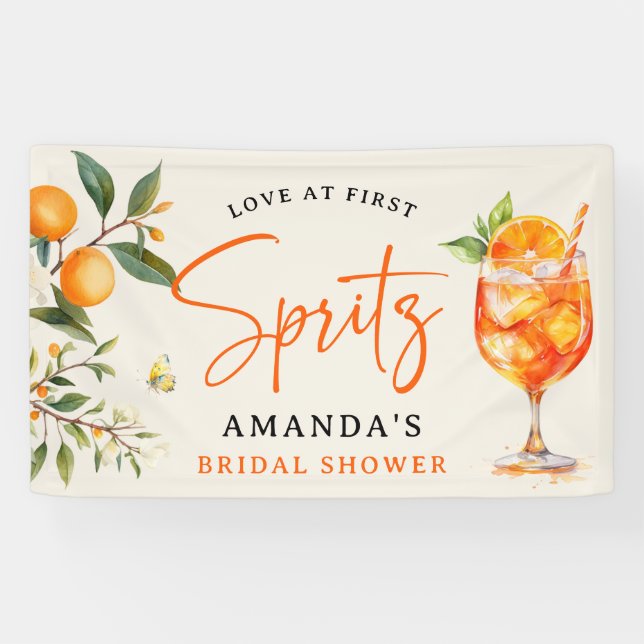 Banderoles Elegant Love at First Spritz' Shower de Mariage  (Horizontal)