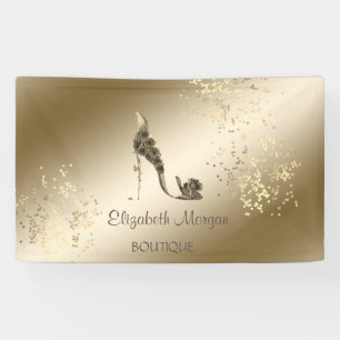 Banderoles Élégant Moderne Chic, Lumineux, Fleurs Talons Haut