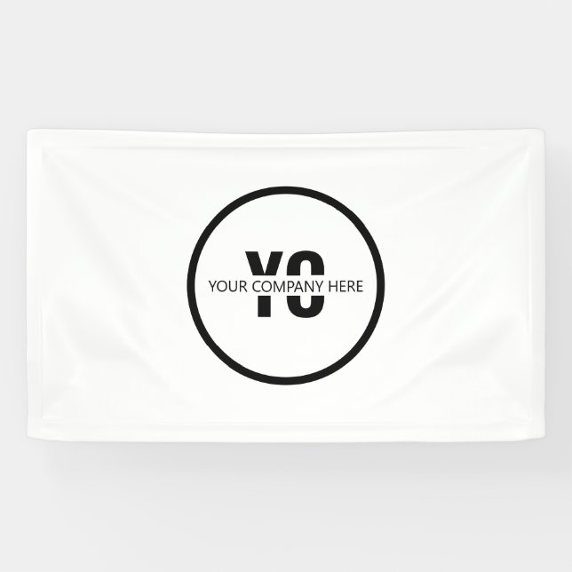 Banderoles Élégant Monogramme personnalisé Marque d'entrepris (Horizontal)