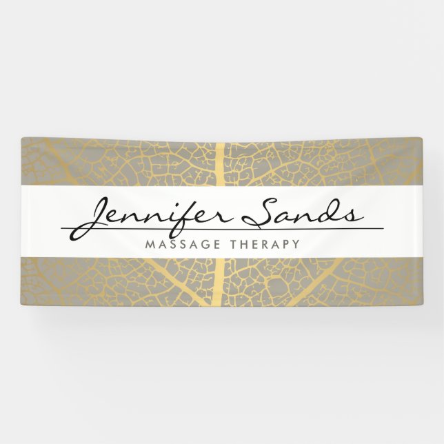 Banderoles Élégant Motif de feuille d'or (Horizontal)