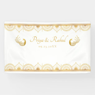 Banderoles Élégant Motif d'or Mariage indien