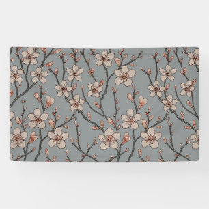 Banderoles Élégant Motif Fleur rose Douce Fleur Fleur de Ceri