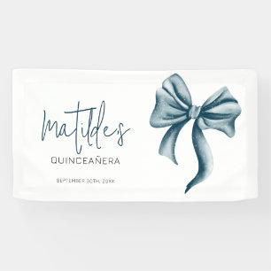 Banderoles Elégant Nœud Bleu Quinceanera