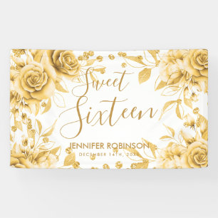Banderoles Élégant or doux 16 Parties scintillant Confetti Fl