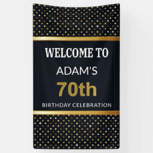 Banderoles Elégant personnalisation de 70e anniversaire Gold