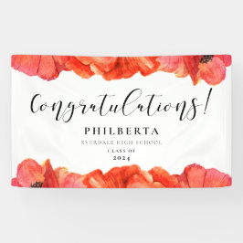 Banderoles Elegant Poppies Graduation party Félicitations