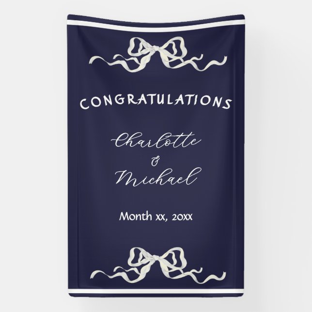 Banderoles Elegant Ribbon Romantic Wedding Congratulations  (Verticale)