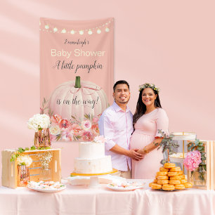 Banderoles Élégant Rose Citrouille Gold Baby shower personnal