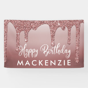 Banderoles Elégant Rose Gold Sparkle Parties scintillant Driv