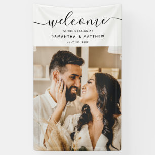 Banderoles Élégant Script De Calligraphie Bienvenue Au Mariag