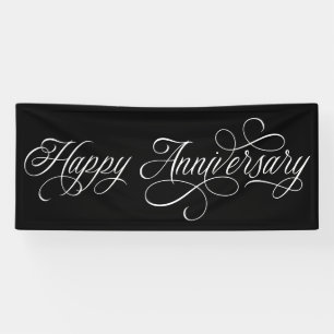 Banderoles Élégant script Happy Anniversaire