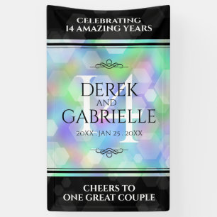 Banderoles Élégante 14ème anniversaire du Mariage Opal