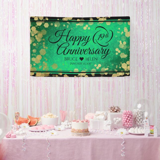 Banderoles Élégante 19e anniversaire du Mariage de Jade (Fête)
