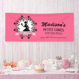 Banderoles Élégante boulangerie Cupcake Lady Silhouette