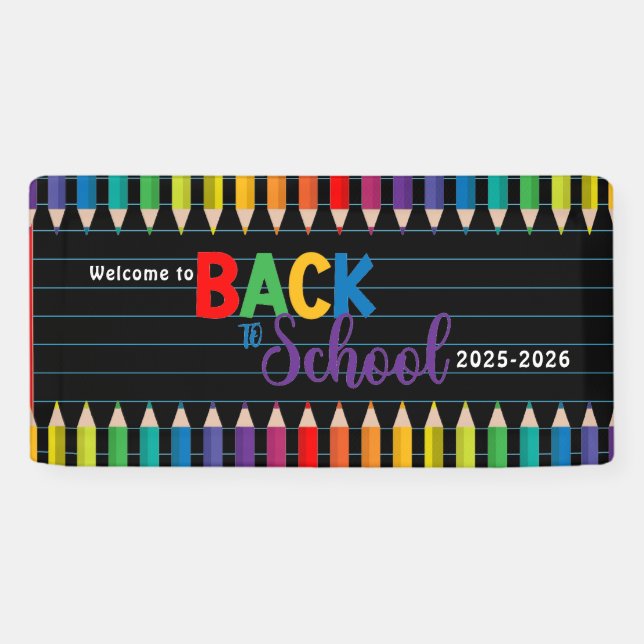 Banderoles Élégante école de script de monogramme (Horizontal)