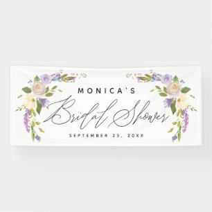 Banderoles Élégante Fête des mariées Florale violette personn