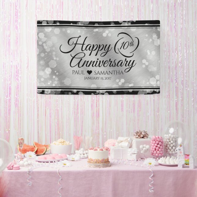 Banderoles Élégante fête du 10e anniversaire du Mariage de Ti (Fête)