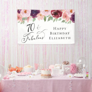 Banderoles Elégante fête florale 70e anniversaire
