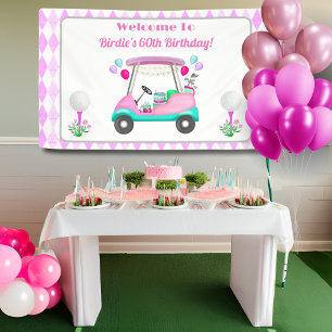 Banderoles Élégante partie de golf féminin Panier Anniversair