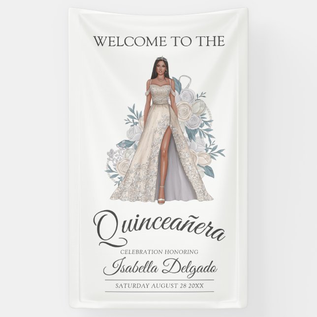 Banderoles Élégante Quinceanera Princess Diamond Parties scin (Vertical)