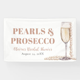 Banderoles Élégantes Perles Dorées et Baby Shower au Prosecco