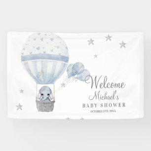 Banderoles Eléphant baby shower avec ballon chaud à air