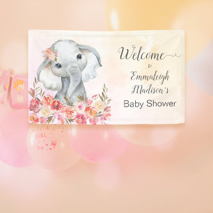 Banderoles Elephant Baby shower Boho Chic Bienvenue