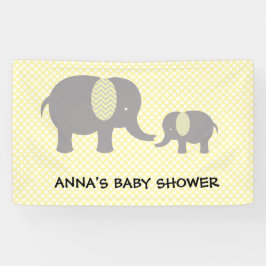 Banderoles Elephant Baby Shower - Yellow and Gray