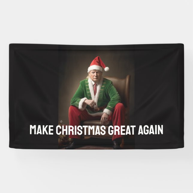 Banderoles Elf de Noël Donald Trump (Horizontal)