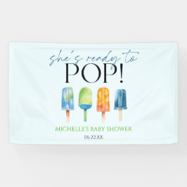 Banderoles Elle est prête à éclater ! Fête de bébé popsicle