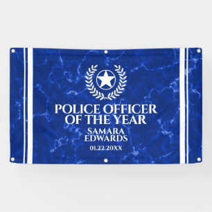 Banderoles Élu agent de police élégant de l'année Boule bleue