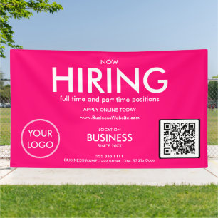 Banderoles Embaucher maintenant Magenta Business Logo QR Code