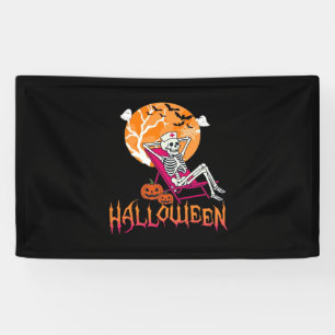 Banderoles En Attente D'Halloween Infirmière D'Été Skeleton P