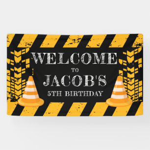 Banderoles En construction Anniversaire Bienvenue