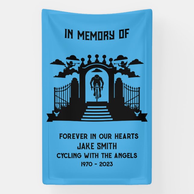 Banderoles En Mémoire Des Funérailles Cyclistes (Verticale)