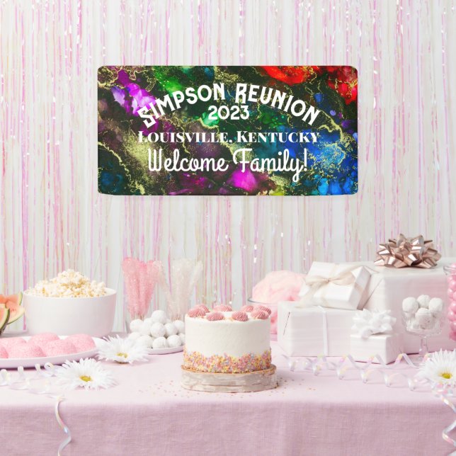 Banderoles Encre d'alcool psychédélique Peinture Abstraite (Fête)