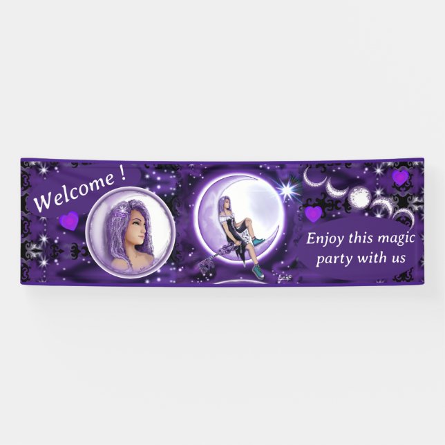 Banderoles Enfant de lune violette (Horizontal)