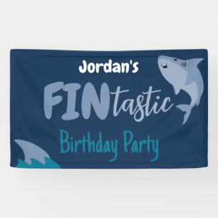 Banderoles Enfants D'Anniversaire Du Requin En Mer
