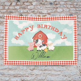 Banderoles Enfants mignonne ferme animal Barnyard Anniversair