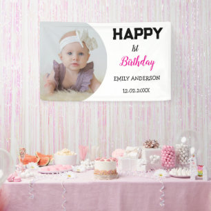 Banderoles Enfants mignons âge photo personnalisé fête d'anni