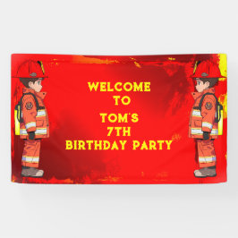 Banderoles Enfants pompier thème fête d'anniversaire
