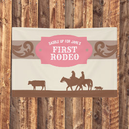 Banderoles Enfants Rodéo rose / Brown Western Anniversaire