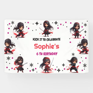 Banderoles Enfants style Ninja fille anniversaire