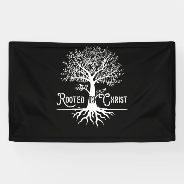 Banderoles Enraciné dans la foi chrétienne du Christ et l'amo (Horizontal)