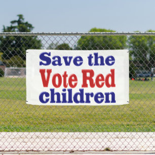 Banderoles Enregistrer les enfants Voter rouge avec le texte
