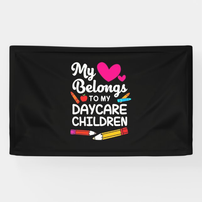 Banderoles Enseignant Mon Coeur Appartient Aux Enfants (Horizontal)