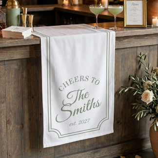 Banderoles Enseigne de bar de mariage personnalisée vert saug