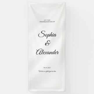 Banderoles Enseigne de bienvenue de mariage en tissu élégant