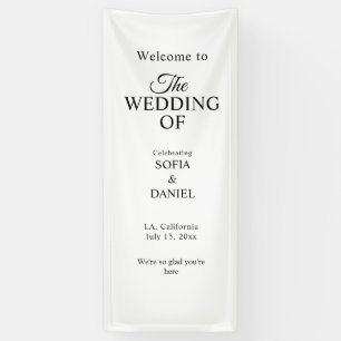 Banderoles Enseigne de bienvenue de mariage en tissu personna