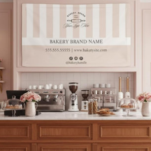 Banderoles Enseigne de magasin de boulangerie rose français v